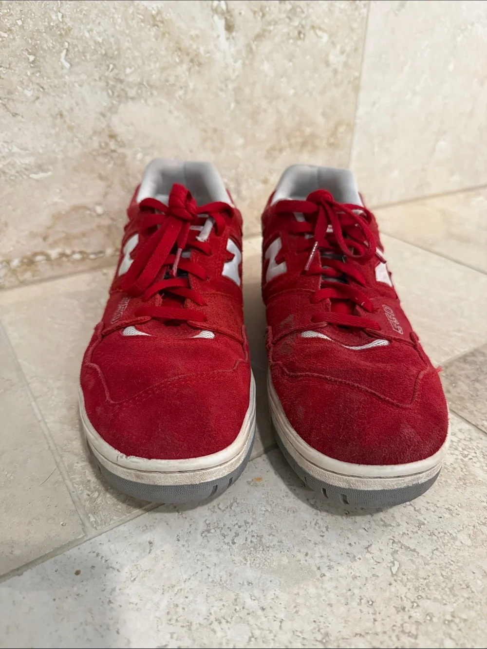 New Balance 550 Men's Sneakers in Red and White